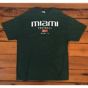 Champs Miami University Football Team Fan Green Cotton Short Sleeve T Shirt L 44
